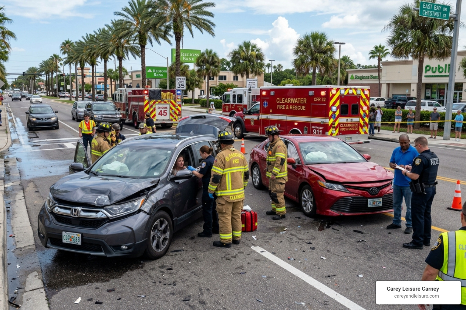 uninsured motorist accident scene Clearwater Florida - Uninsured motorist accident lawyer