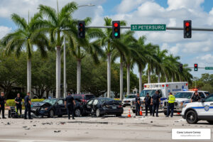 St Petersburg car crash busy intersection