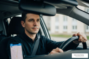rideshare driver in car - attorney for uber drivers