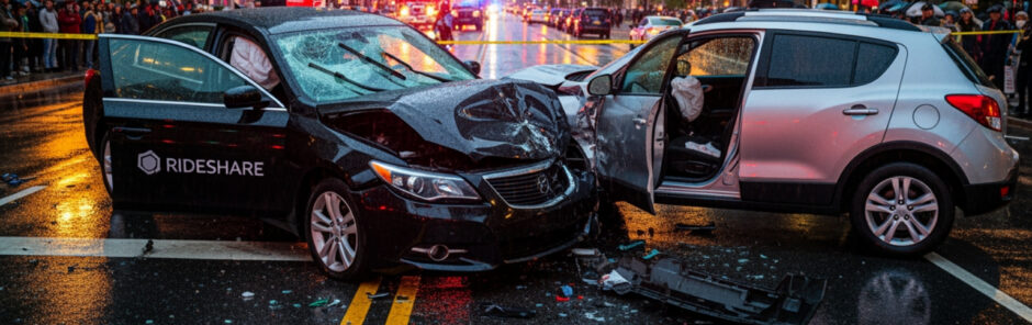 uber accident scene - uber car accident attorneys