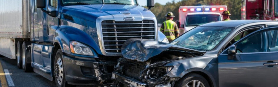eighteen wheeler collision scene